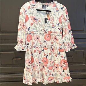 Madison Mathews  ⭐️NWT⭐️Floral Pink and White Dress  size Small